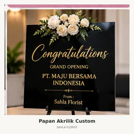 Papan Bunga Akrilik Gambir